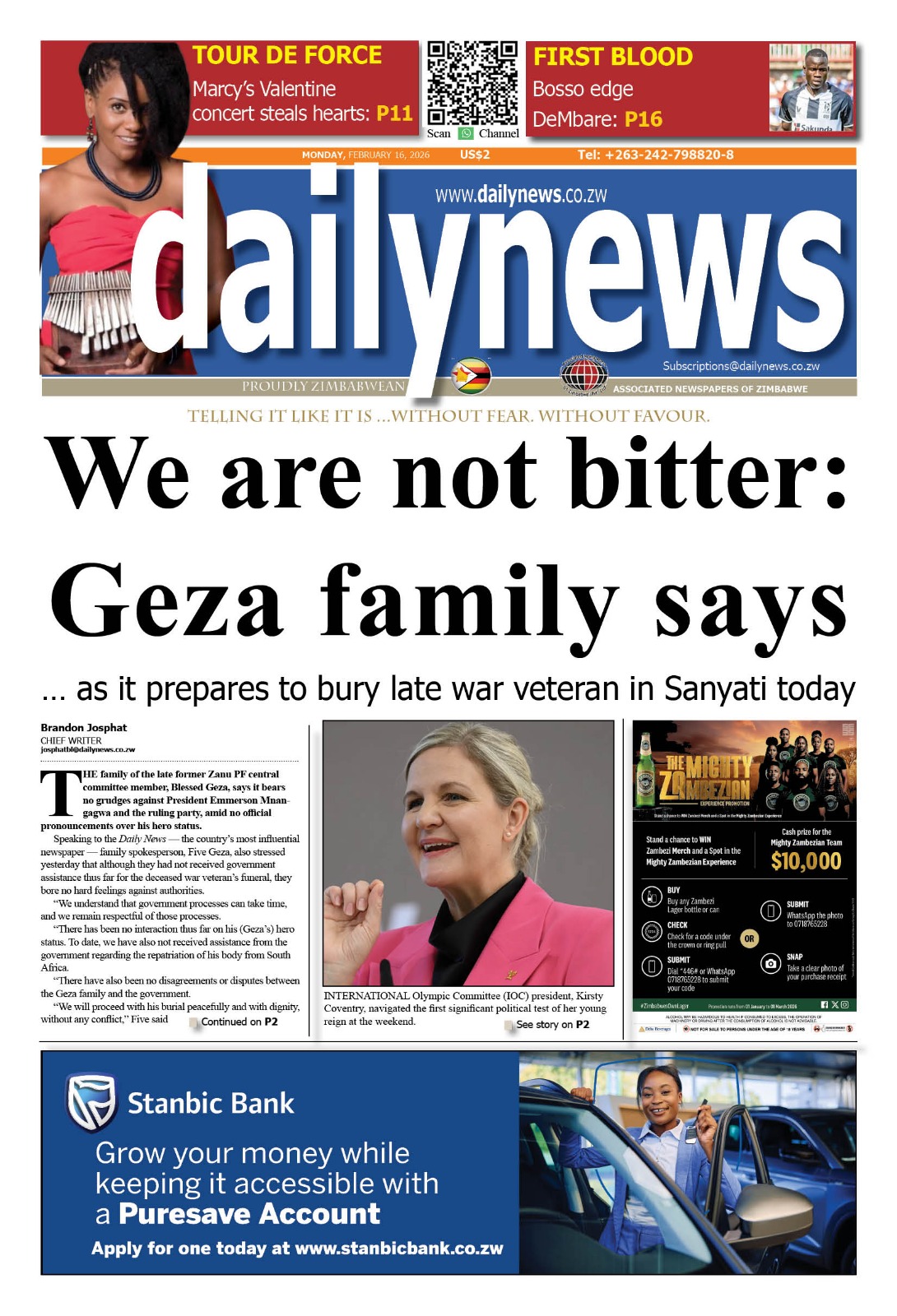 Monday 16 February 2026